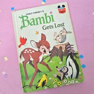 1972 Vintage Disney Bambi Gets Lost Childrens Book